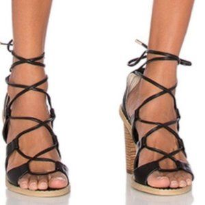Silence + Noise Sofia Lace Up Block Heel, size 7